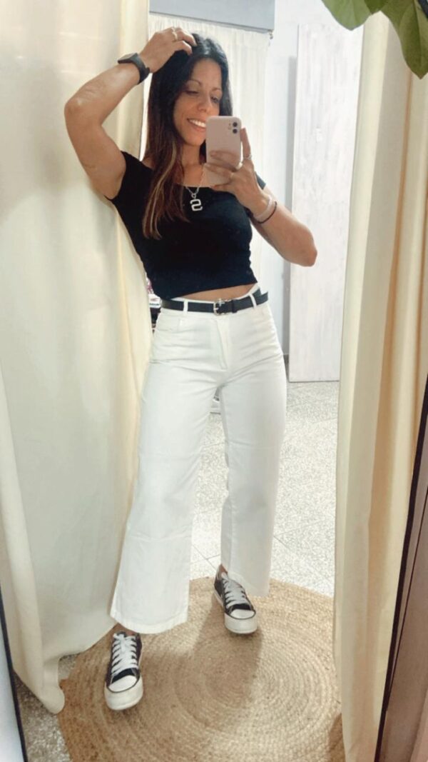 Wide Leg Cropp Blanco