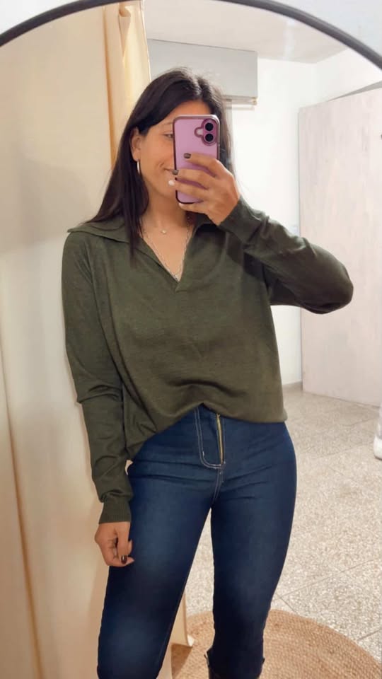 Sweater Polo Liso - Imagen 2