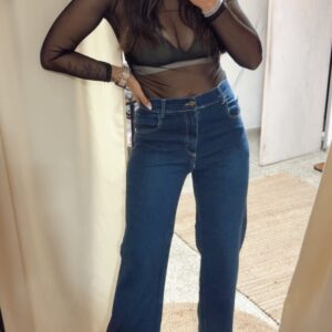 Wide Leg Azul Elastizado